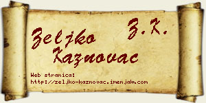 Željko Kaznovac vizit kartica
